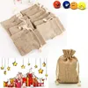 Bolsas de joalheria 1pc Bolsa de cordão de gola pequena bolsa de maquiagem de maquiagem Bolsas de linho Muti tamanhos Pick Party Wedding Favor