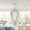 シャンデリアビッグブローンガラスモダンハンギングライトランプホームリビングルームの装飾