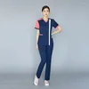 Kvinnors tvåbitar byxor bastar fotbad arbets uniform kostym skönhetssalong arbetskläder för kvinnor spa arbetskläder kvinnlig massage