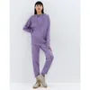 Pantaloni a due pezzi da donna Tute invernali per il tempo libero Set Felpe con cappuccio calde in pile solido e abiti a gambe larghe Abito femminile oversize da strada