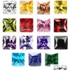 Diamants en vrac en gros mélange couleur 30 pièces/sac 4X4 Mm princesse coupe à facettes forme 5A Vvs zircone cubique pour bijoux bricolage Dr Dhj5V