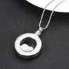 Naszyjniki wisiorek kremacja biżuterii do popiołów okrągły kształt pamiątka naszyjnik z uchwytem serca Kobiety Men1