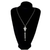 Pendant Necklaces 2023 Pinksee Design Vintage Arrow Metal Natural Stone Necklace Long Chain Women Sweater Jewelry