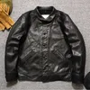 Men's Leather Faux Yrvintage Style Genuine Leather Jacketluxury Quality Oil Goatskin Coatbrand Clothno forro 230213