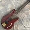 LVYBEST Electric Guitar Custom Shop Custom Bass 5 String Bass senaste stil Elm Body Anpassad fingerplatta inlagd och färg