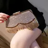 Kopplingar Yoreai New Fashion Diamond Women s Evening Bling Day Es Gold Wedding Purse Female Handbag Shoulder Package 230213