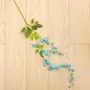 Flores decorativas Wisteria Vine Vine Artificial Flower Rattan Decoração do casamento Arco para casa Jardim verde Planta parede de Natal Greante de Natal