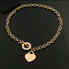 Ожерелье сердца дизайнерское серебряное цепное модное женское колье браслет Classic 18k Gold Gift 316L Ювелирные изделия из нержавеющей стали оптом