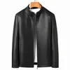 Herrläderfaux YN2263 Autumn and Spring Stand Collar Jacket Natural Thin Section Plus Velvet Fashion Motorcykel Youth 230213