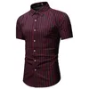 Heren t shirts heren shirt gestreepte print heren sociaal bedrijf casual revers reve mouw mannelijke kleding chemise homme homme