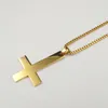 Gouden Kruis van St. Peter ondersteboven ketting hanger roestvrij staal katholieke sieraden doos keten 18-32 '' mode heren vrouwen geschenken