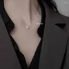 Cadenas Moda coreana All-match Imitación Perla Colgante Collar Luz de lujo Joyería de gama alta Cadena de clavícula