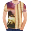 Camisas masculinas Roupas masculinas de luxo com design havaiano de design imprimido Polinésia Slim Crew-pesco