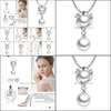 Pendant Necklaces Pearls Imitation 925 Sterling Sier Jewelry For Women Wedding Accessories Plated Necklace Drop Delivery Pendants Dhsig