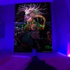 Tapestries escent Tapestry European and American Black Light Hanging Cloth Poster Home Decoration Background Psychedelic Trippy 230213