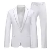 Men's Suits Blazers Suit Jacket with Pant Slim Fit Formal Clothing Business Work Wedding Tuxedo Set Blazer Trousers White Pink Red Man 230213