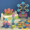 Block 80160pcs Early Education Insert Bag Snowflake Buliding Block Set Baby Puzzle Plastic Assembling Toys for Kids 230213