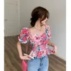 Women's Blouses Sweet Girls Sexy Crop Tops And For Women Korean Fashion Trends Female Clothing Teenage Back Bandage Bow Club Streetwear