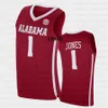 Alabama Crimson Tide NCAA College Basketball Jersey Jaden Shackelford Jahvon Quinerly John Petty Jr. Herbert Jones Joshua Primo Bruner Keon