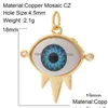 Charmes De Luxe Cuivre Zircon Evil Blue Eye Diy Bijoux Pendentif Connecteur En Gros Designer Turc Makingcharms Drop Delivery Dhjyd