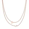 Catene Mavis Hare Collana con cuore d'amore a doppio strato in acciaio inossidabile con catena a maglie come regalo di San Valentino per ragazza donna