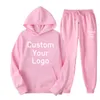 Men's Tracksuits Men Women Tracksuits Make Your Design Text Custom Hoodie Set Original Design Printed Sweatshirt and Sweatpants 2 Pieces Set 230213