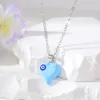 S03417 Mode-sieraden Blauwe Ogen Liefde Hart Hanger Ketting Boze Oog Choker Kettingen