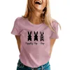 Frauen T -Shirts Männer Frauen Frühling Sommer Osterdruck kurzarm O Halshemd Tops Größe große Damen Unterhemen Lang