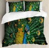 Bedding Sets Peacock Set Tail Feathers Tropical Exotic A 3pcs Duvet Cover Bed Quilt Pillow Case Comforter