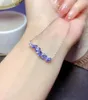 Chains Natural Tanzanite Necklace Chain Row 3x5mm Square Gemstone 925 Sterling Silver Setting Fashionable Holiday Gift For Women