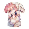 メンズTシャツは典型的なクインプット3DプリントTシャツアニメカワイイセクシーガールストリートウェアメンズファッションカジュアルな特大のシャツ