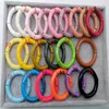 Bangle Colors varierar chunky bamburörarmband akryl krökt pärla stapelbar sommar för kvinnor den neutrala stacken