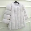 Women's Fur Warm Thick Elegant Overcoat Plush Outwear Top Snow Wear Jackets Mid-length Winter Faux Coat Women