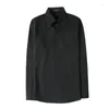 メンズドレスシャツ高品質のソリッドな隠しプラケットメンズ長袖スリムフィットソーシャルシャツビジネスカジュアルプロムクラブウェア3xl-m
