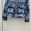 Kvinnors jackor Retro denim för kvinnor Autumn 2023 Godkvalitet Jungle Animal Print Coats High-End Brand 3D Cut Slim