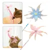 Cat Toys Play Sports Steel Wire Snowflake Windmill Feather Kitten Toy för inomhus