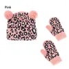 Berets Toddler Kids Girls Boys Cute Winter Eyflap Beanies Pom Hat Mittens baby babys for 0-3 years