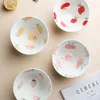 Skålar japanska bordsartiklar söt tjej hjärta hem hatt jordgubbe keramik underglasyr dessert skål kök levererar hushållsprodukter