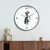 Väggklockor kök hängande klocka digitalt sovrum metall modern rund mode reloj Pared Grande Home Decorative EA60WC