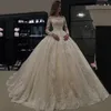 Wedding Dress Other Dresses Elegant Long Sleeves Ball Gown Vestido De Noiva Fashion Appliques Boat-Neck Court Train Formal Bride DressesOthe