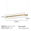 Candeliers design nórdico Design de 120 cm de comprimento lustre de ouro Led Led Hanglamp Office Model Sala Loja de acrílico Lighting Suspension Lighting