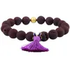 Charm Armband Retro Tassel Pendant Armband Reiki Healing Purple Rainbow Geode Druzy Agate Stone P￤rlor Kvinnor smycken Fashion Girls Gift