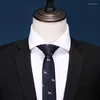 Bow Ties 2023 Brand Fashion High Quality Men Casual 5CM Slim Dog Navy Blue Necktie Formal Suit Party Neck Tie For With Gift Box