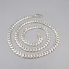 Ketens fijne pure S925 Sterling Silver Chain Women Men 5mm Curb Link ketting