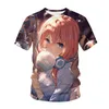 メンズTシャツは典型的なクインプット3DプリントTシャツアニメカワイイセクシーガールストリートウェアメンズファッションカジュアルな特大のシャツ