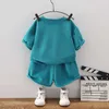 Clothing Sets Years Old Boy Simple Korean Fashion Solid color TShirtBaby Summer Cotton Shorts Suit Kids Tracksuit Outfit Toddler Clothes