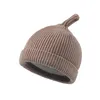 Chapeaux Bonnet chaud en laine pour bébé Bonnet en tricot épais pour enfants de couleur unie. Garçon tout-petit