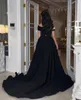 A-Line Black and white Arabia Dubai Evening Dresses strapless Long Off Shoulder Prom Party Gowns Slit Side Elegant Formal Occasion Dress 2023 New