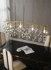 Lampes suspendues en cristal de luxe européen français romantique brillant lampes suspendues en cuivre luminaire américain classique lampe suspendue maison éclairage intérieur décoration