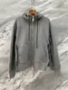 Mens Hoodies Avrupa ve Amerikan fermuarlı cep ekleme rüzgarlık kapüşonlu süveter ceket gri koyu mavi